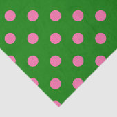 Roze op groene stippen patroonontwerp tissuepapier (Detail)