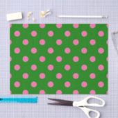 Roze op groene stippen patroonontwerp tissuepapier (Craft)