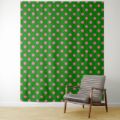 Roze op groene stippen patroonontwerp  wandkleed (In situ)