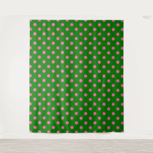 Roze op groene stippen patroonontwerp wandkleed