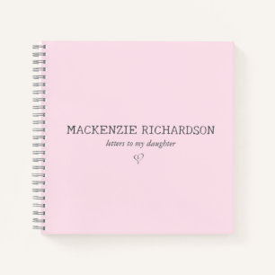 Roze op maat gemaakte brieven aan mijn dochter notitieboek