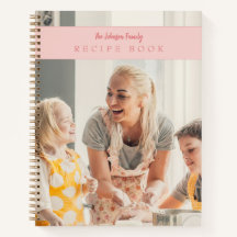 Roze op maat gemaakte fotofamiliereceptenboek