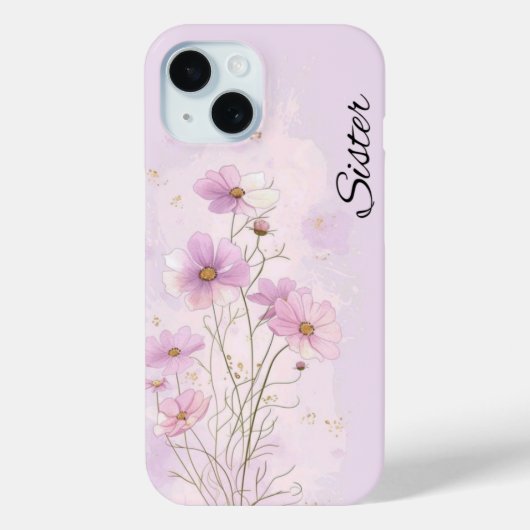 Roze op maat gemaakte geboortebloem botanische tel Case-Mate iPhone case (Achterkant)