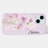 Roze op maat gemaakte geboortebloem botanische tel Case-Mate iPhone case (Achterkant (horizontaal))