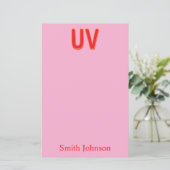 Roze op maat gemaakte monogram briefpapier notitie (Staand voorkant)