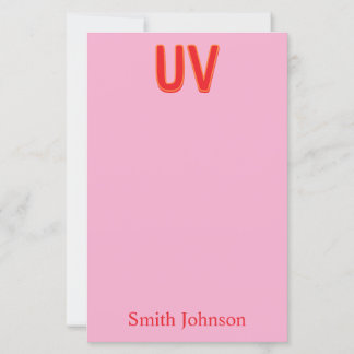 Roze op maat gemaakte monogram briefpapier notitie