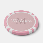 Roze op maat gemaakte monogramnaam en initiaal poker chips (Enkel)