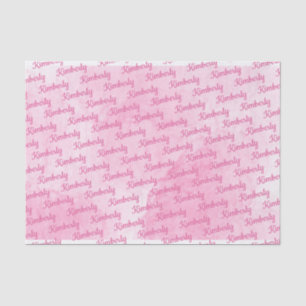 Roze op maat gemaakte naam gepersonaliseerd tissuepapier