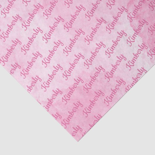 Roze op maat gemaakte naam Persoonlijk Tissuepapier (Detail)