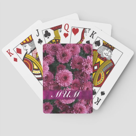 Roze, op maat gesneden moeder pokerkaarten (Achterkant)