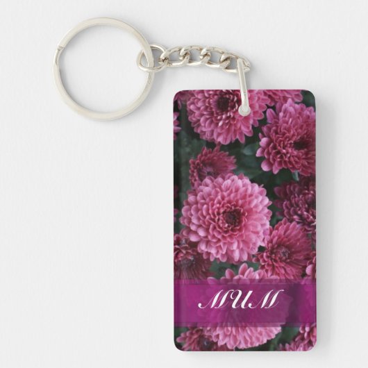 Roze, op maat gesneden moeder sleutelhanger (Voorkant)