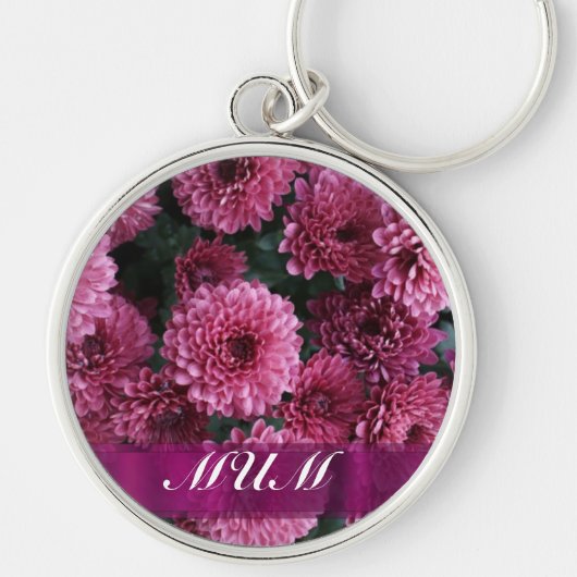Roze, op maat gesneden moeder sleutelhanger (Voorkant)