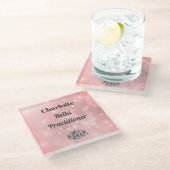 Roze, op maat gesneden Reiki Practitioner Glazen Onderzetter (Schuin)