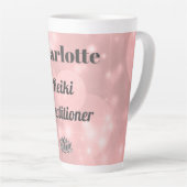 Roze, op maat gesneden Reiki Practitioner Latte Mok (Rechterhoek)
