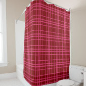 Roze op Maroon Red Tartan Plaid Pattern Design Douchegordijn