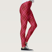 Roze op Maroon Red Tartan Plaid Pattern Design Leggings