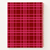 Roze op Maroon Red Tartan Plaid Pattern Design Notitieboek (Achterkant)