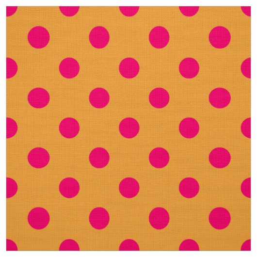 Roze op oranje polka stippen patroonontwerp stof (Swatch)