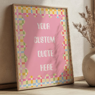 Roze op Pastel Madeliefjes Patroon Aangepaste Cita Poster