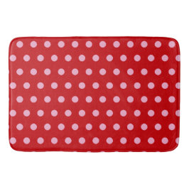 Roze op rode stippen badmat