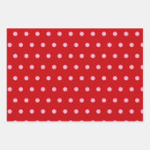 Roze op rode stippen inpakpapier vel (Voorkant)