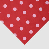 Roze op rode stippen tissuepapier (Detail)