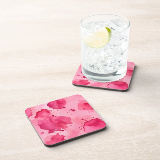 Roze op Roze Abstract Bier Onderzetter (Rechterzijde)