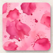 Roze op Roze Abstract Bier Onderzetter (Voorkant)