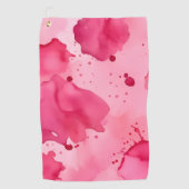 Roze op Roze Abstract Golfhanddoek (Voorkant)