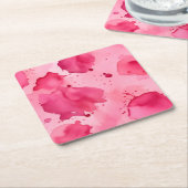 Roze op Roze Abstract Kartonnen Onderzetters (Schuin)