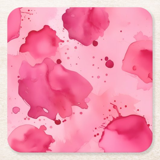 Roze op Roze Abstract Kartonnen Onderzetters (Voorkant)