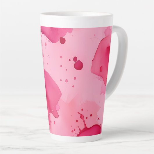 Roze op Roze Abstract Latte Mok (Rechterhoek)