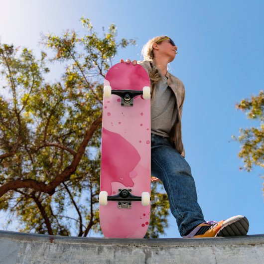 Roze op Roze Abstract Persoonlijk Skateboard (Buiten 1)