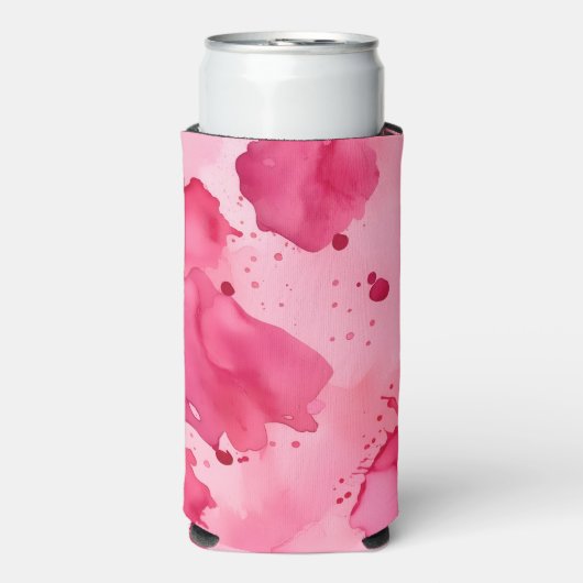 Roze op Roze Abstract Seltzer Blikjeskoeler (Seltzer Voorkant)