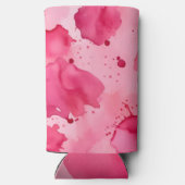Roze op Roze Abstract Seltzer Blikjeskoeler (Achterkant)