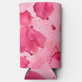 Roze op Roze Abstract Seltzer Blikjeskoeler (Voorkant)
