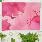 Roze op Roze Abstract Theedoek (Gevouwen)