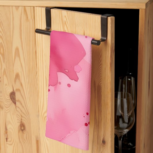 Roze op Roze Abstract Theedoek (Derde Gevouwen)