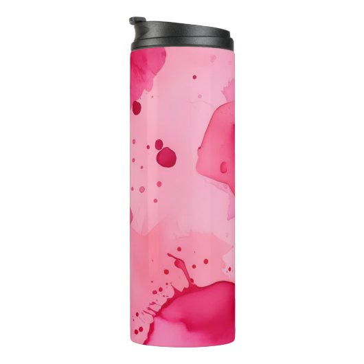 Roze op Roze Abstract Thermosbeker (Geroteerd rechts)