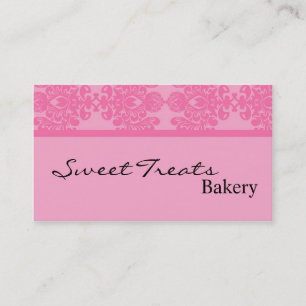 Roze op roze Damask Pattern Visitekaartje