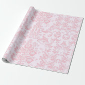 Roze op Roze Elegant Bloemen  Cadeaupapier (Uitgerold)