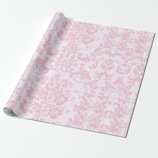Roze op Roze Elegant Bloemen  Cadeaupapier (Uitgerold)