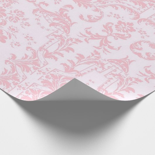 Roze op Roze Elegant Bloemen  Cadeaupapier (Hoek)