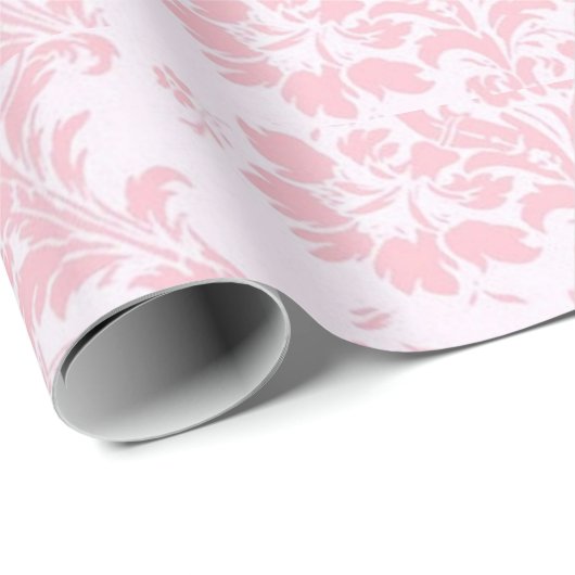 Roze op Roze Elegant Bloemen  Cadeaupapier (Rol Hoek)