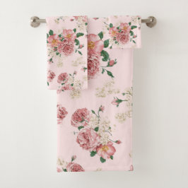 Roze op Roze  Floral Bad Handdoek