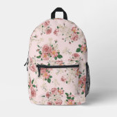 Roze op Roze  Floral Bedrukte Rugzak (Voorkant)