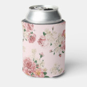 Roze op Roze  Floral Blikjeskoeler (Blikje Achterkant)