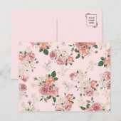 Roze op Roze  Floral Briefkaart (Voorkant / Achterkant)