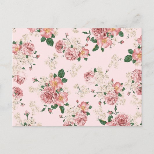 Roze op Roze  Floral Briefkaart (Voorkant)