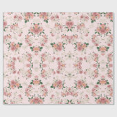 Roze op Roze Floral Cadeaupapier (Vlak)